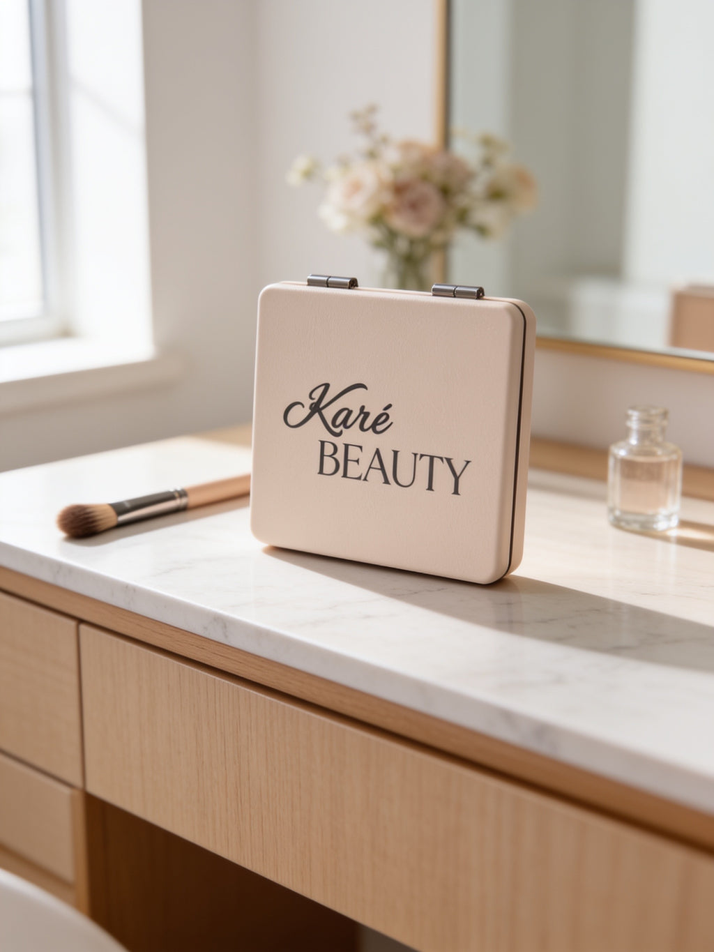 Karébeauty :Classic Ivory Compact Mirror🤍