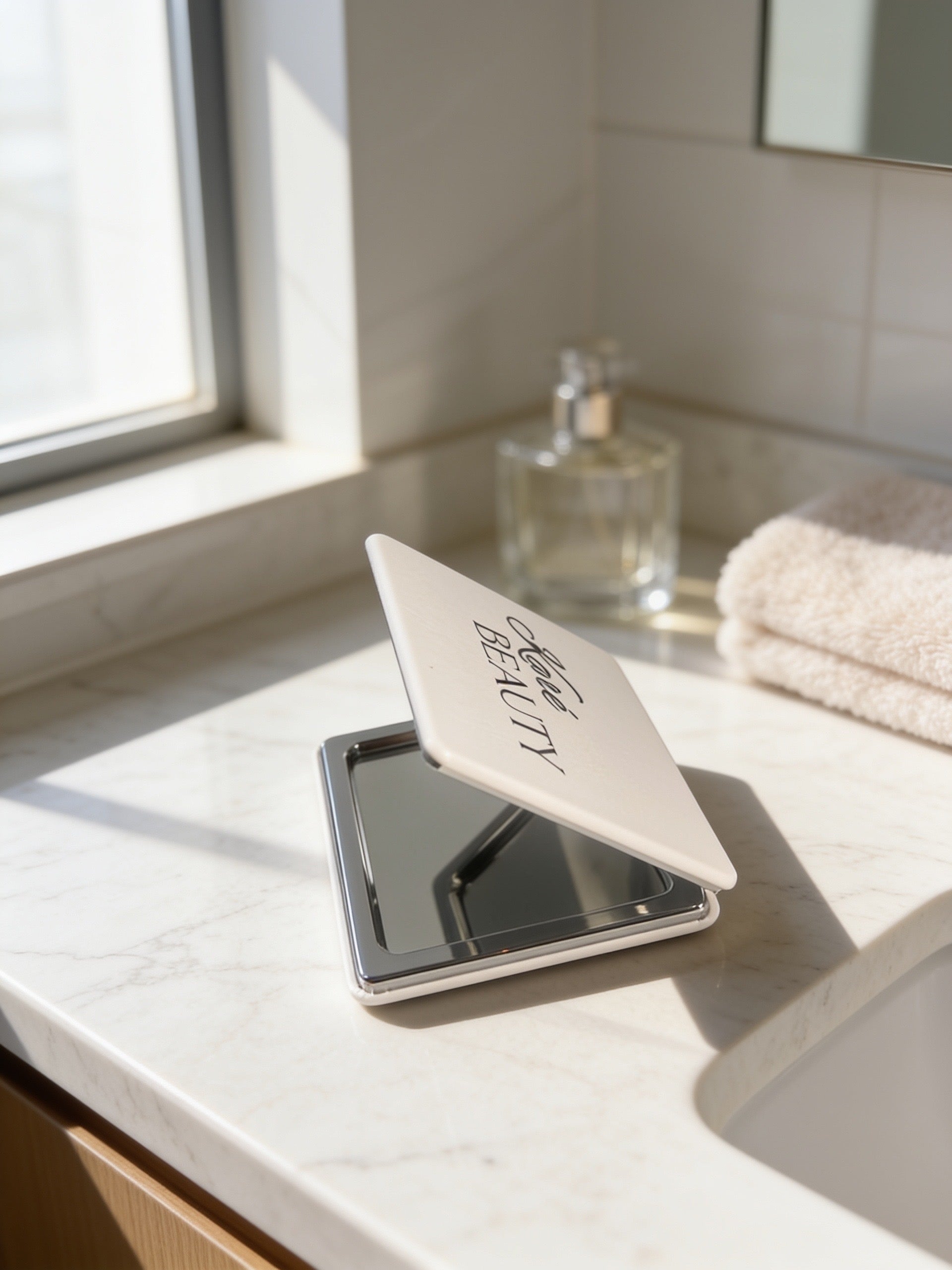 Karébeauty :Classic Ivory Compact Mirror🤍